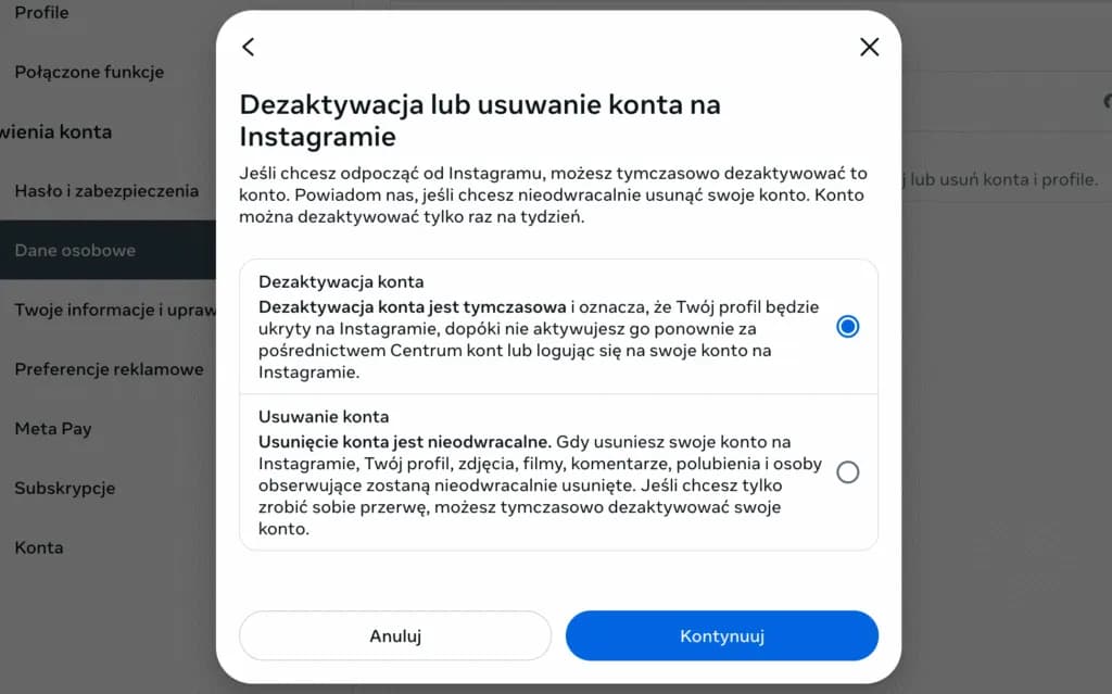 Jak usunąć konto na Instagramie i uniknąć utraty danych Jak usunąć konto na Instagramie i uniknąć utraty danych